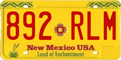 NM license plate 892RLM