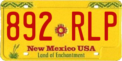 NM license plate 892RLP