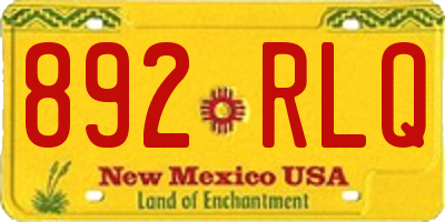 NM license plate 892RLQ