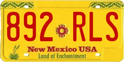 NM license plate 892RLS