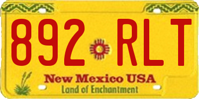 NM license plate 892RLT