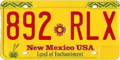 NM license plate 892RLX