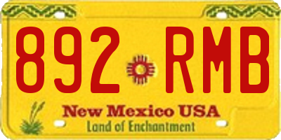 NM license plate 892RMB