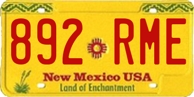NM license plate 892RME