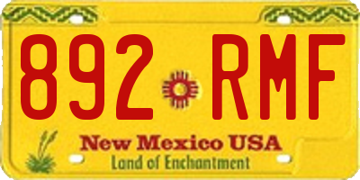 NM license plate 892RMF