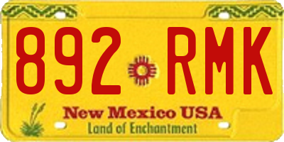 NM license plate 892RMK