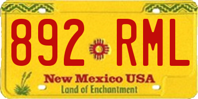 NM license plate 892RML