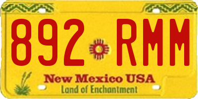 NM license plate 892RMM