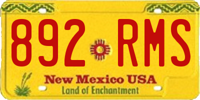 NM license plate 892RMS