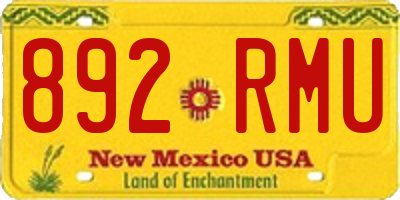 NM license plate 892RMU