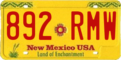 NM license plate 892RMW