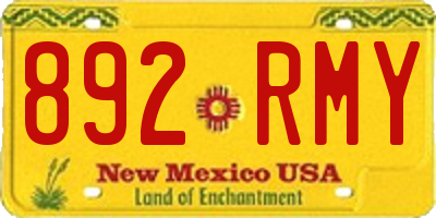 NM license plate 892RMY