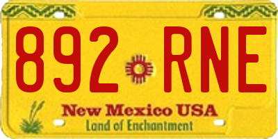NM license plate 892RNE