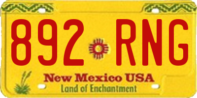 NM license plate 892RNG
