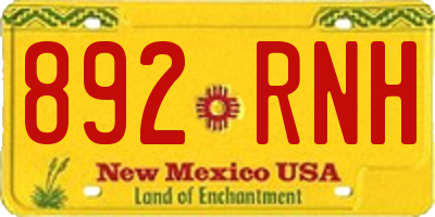 NM license plate 892RNH