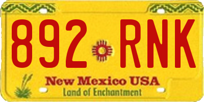 NM license plate 892RNK
