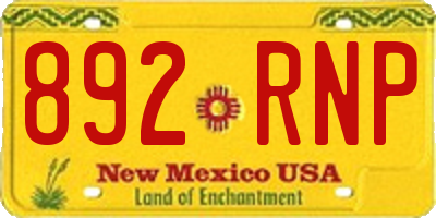 NM license plate 892RNP