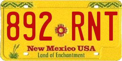 NM license plate 892RNT