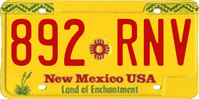 NM license plate 892RNV