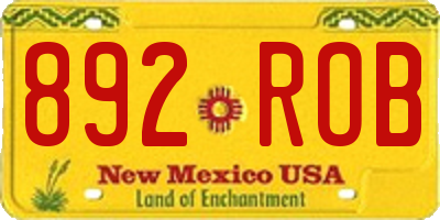 NM license plate 892ROB