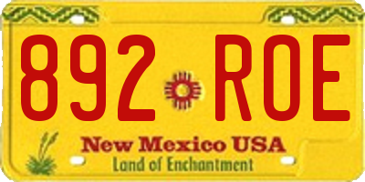 NM license plate 892ROE
