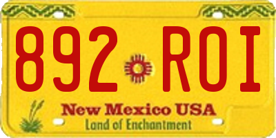 NM license plate 892ROI
