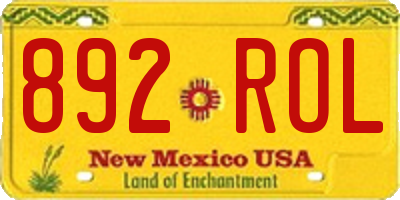 NM license plate 892ROL