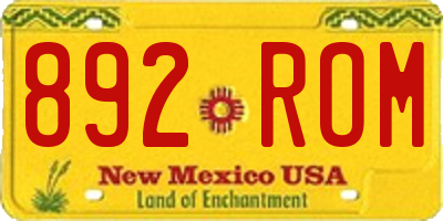 NM license plate 892ROM