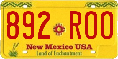 NM license plate 892ROO