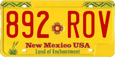 NM license plate 892ROV
