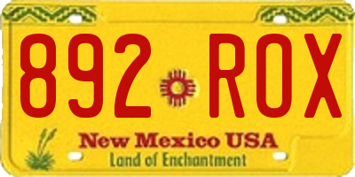 NM license plate 892ROX