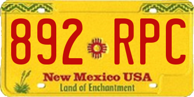 NM license plate 892RPC