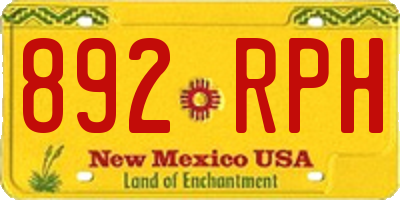 NM license plate 892RPH