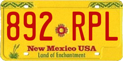 NM license plate 892RPL