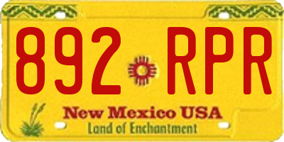 NM license plate 892RPR