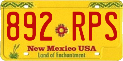 NM license plate 892RPS