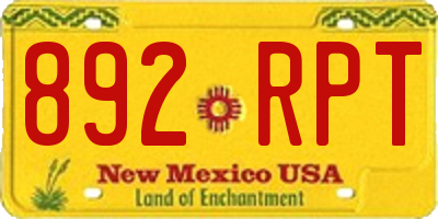 NM license plate 892RPT