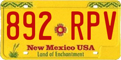 NM license plate 892RPV