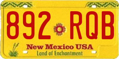 NM license plate 892RQB
