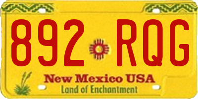 NM license plate 892RQG