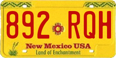 NM license plate 892RQH