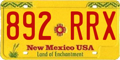 NM license plate 892RRX