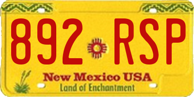 NM license plate 892RSP