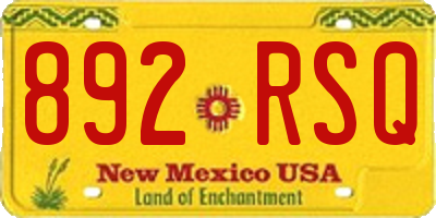 NM license plate 892RSQ
