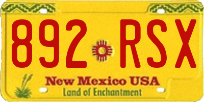 NM license plate 892RSX