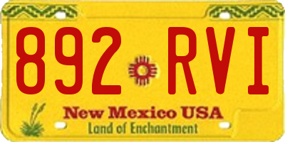 NM license plate 892RVI