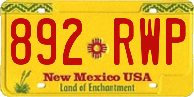 NM license plate 892RWP