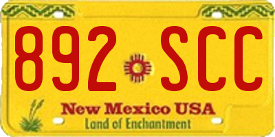 NM license plate 892SCC