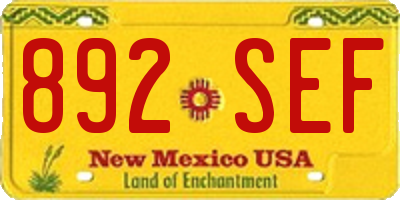NM license plate 892SEF