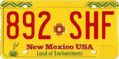 NM license plate 892SHF